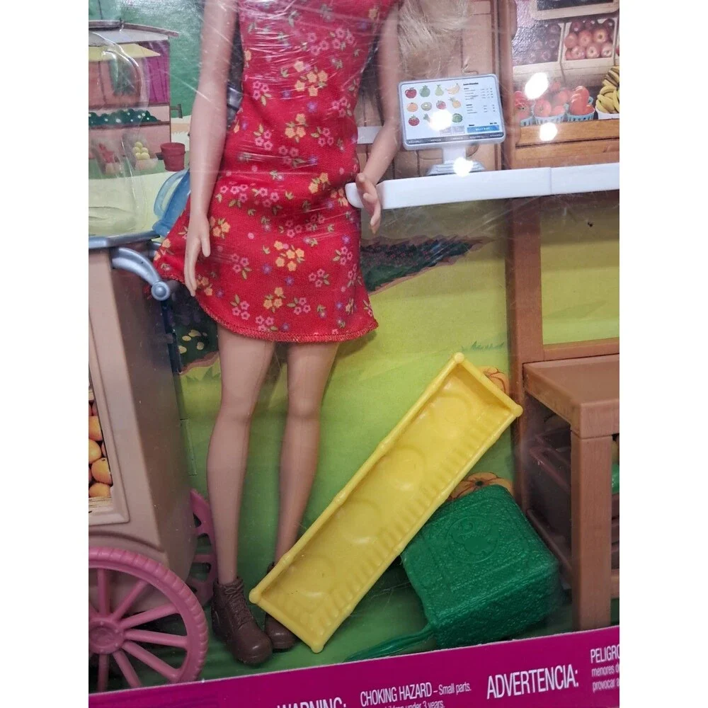 Barbie Sweet Orchard Farm Produce & Juice Stand Market 2019 with Box Fruit Doll